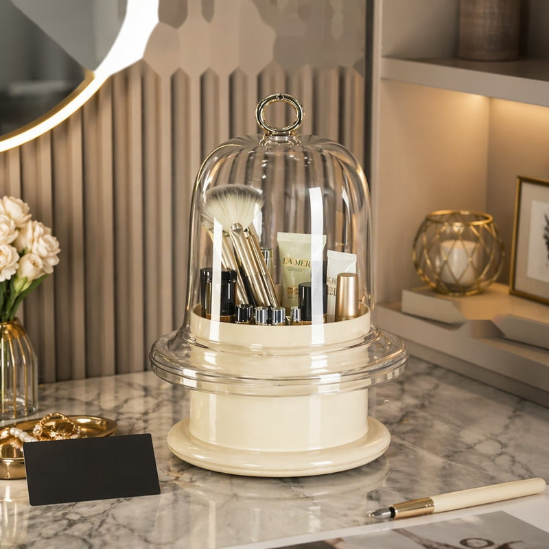 Luxury Glass Dome Makeup Organizer – Premium Vanity Storage Display