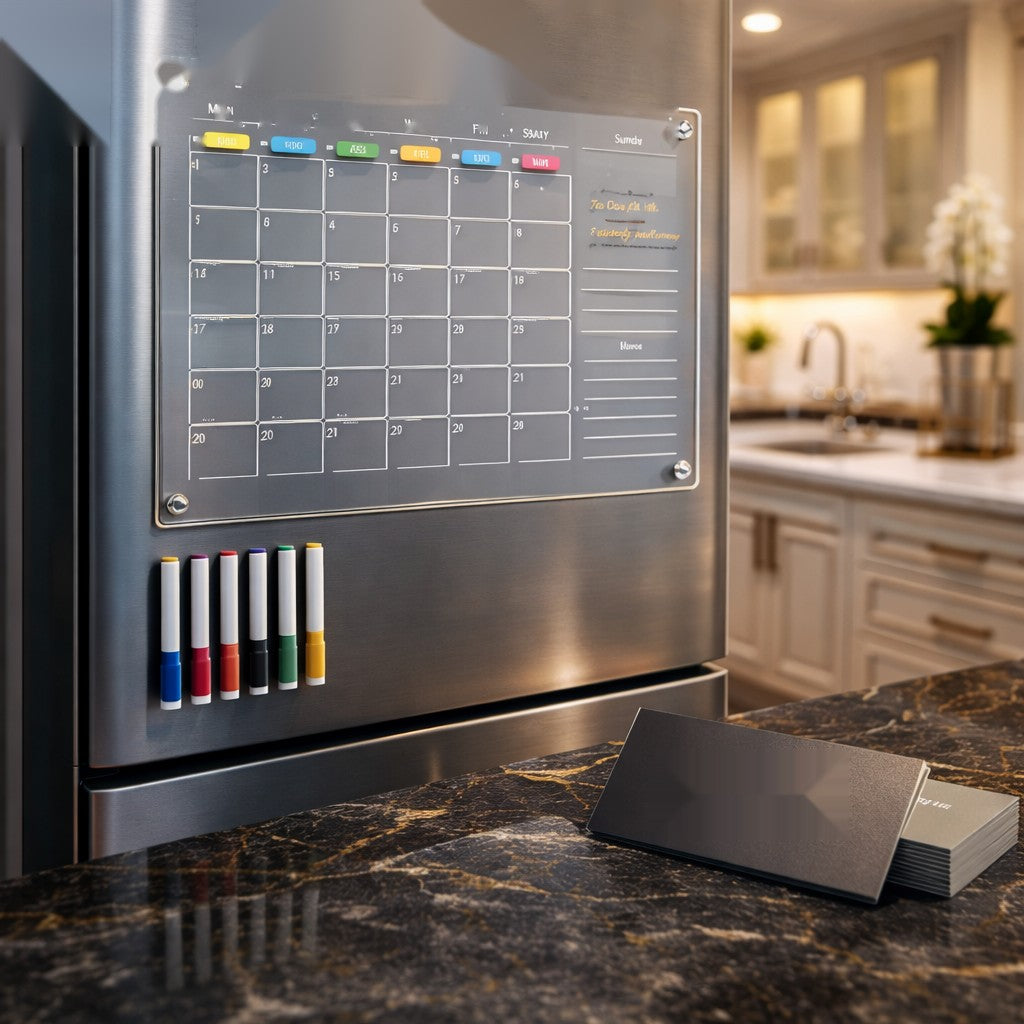 Luxury Magnetic Weekly Planner for Refrigerator – Reusable Dry Erase Monthly Planner Board with Markers