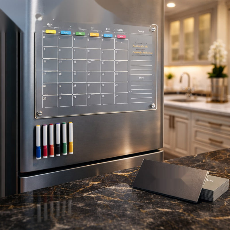Luxury Magnetic Weekly Planner for Refrigerator – Reusable Dry Erase Monthly Planner Board with Markers
