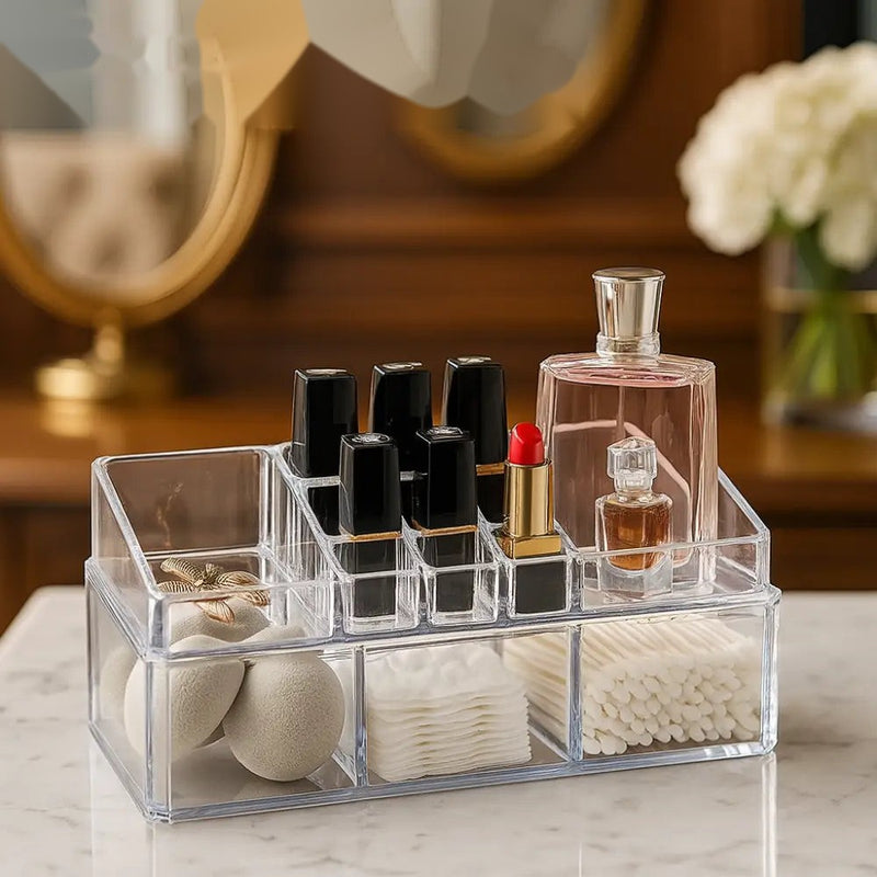 Luxury Makeup & Skincare Organizer – Multi-Compartment Storage Box