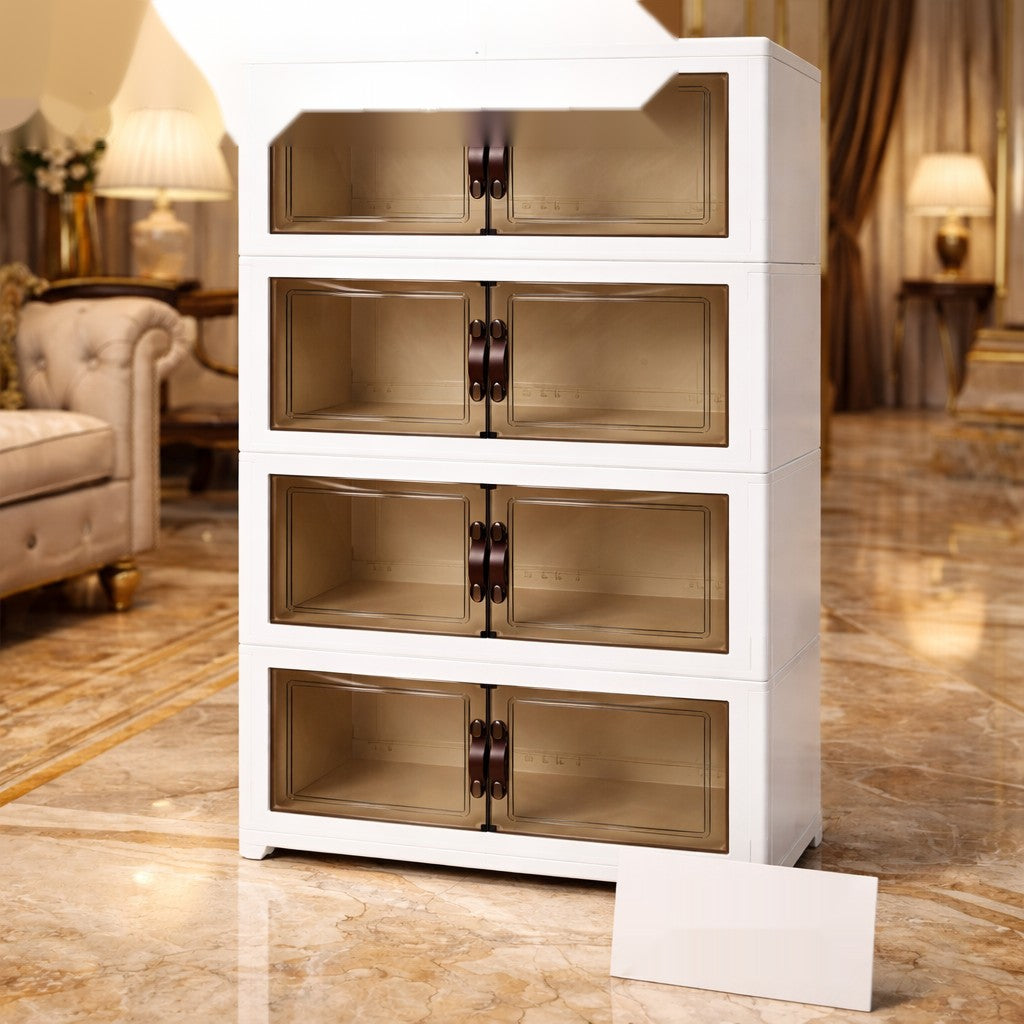 Luxury Modular Storage Cabinet with Transparent Doors – 3, 4 & 5 Layer Organizer