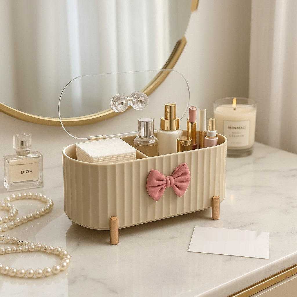 Luxury Multi-Purpose Storage Box with Lid – Cosmetic, Skincare & Desk Organizer