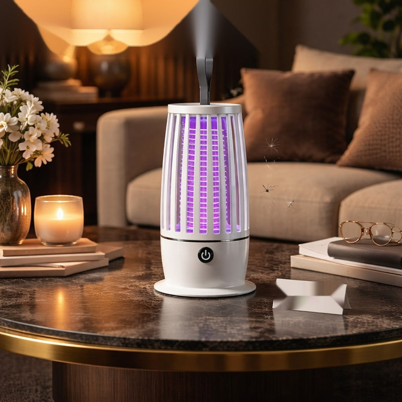 Luxury Portable USB Mosquito Killer Lamp – Rechargeable Silent UV Insect Trap (4000mAh)
