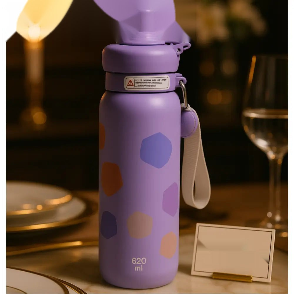 Luxury Purple Vacuum Cup – 620ml Leak-Proof Insulated Bottle