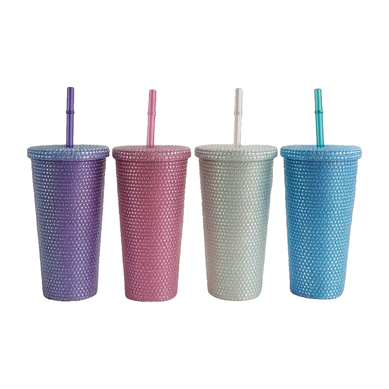 Luxury Rhinestone Tumbler Set – Sparkling Insulated Cups with Straw