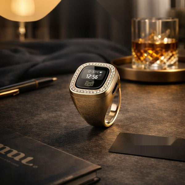 Luxury Smart Tasbih Ring with OLED Display – Digital Zikr Counter Ring