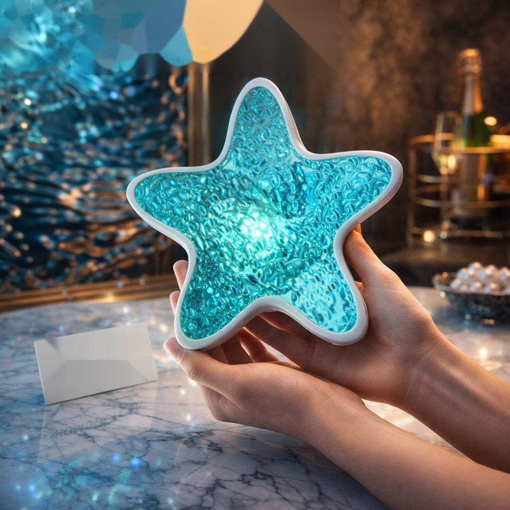 Luxury Starfish Crystal Projector Lamp – Ambient Ocean Glow Night Light