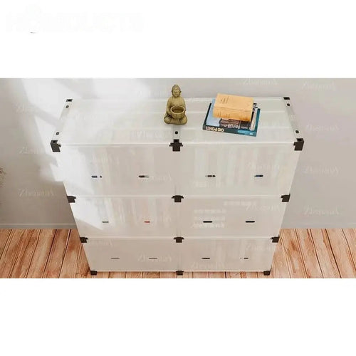 Multi-Layer Modular Transparent Storage Cabinet – 2/3/4 Tier Plastic Organizer with Doors for Home & Office