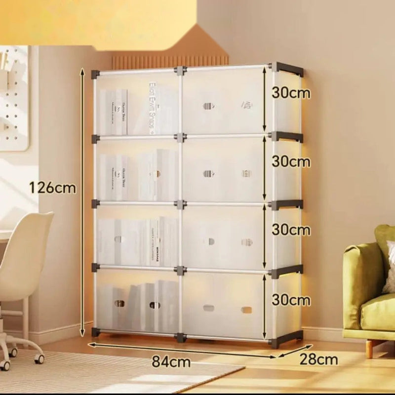 Multi-Layer Modular Transparent Storage Cabinet – 2/3/4 Tier Plastic Organizer with Doors for Home & Office — view 2