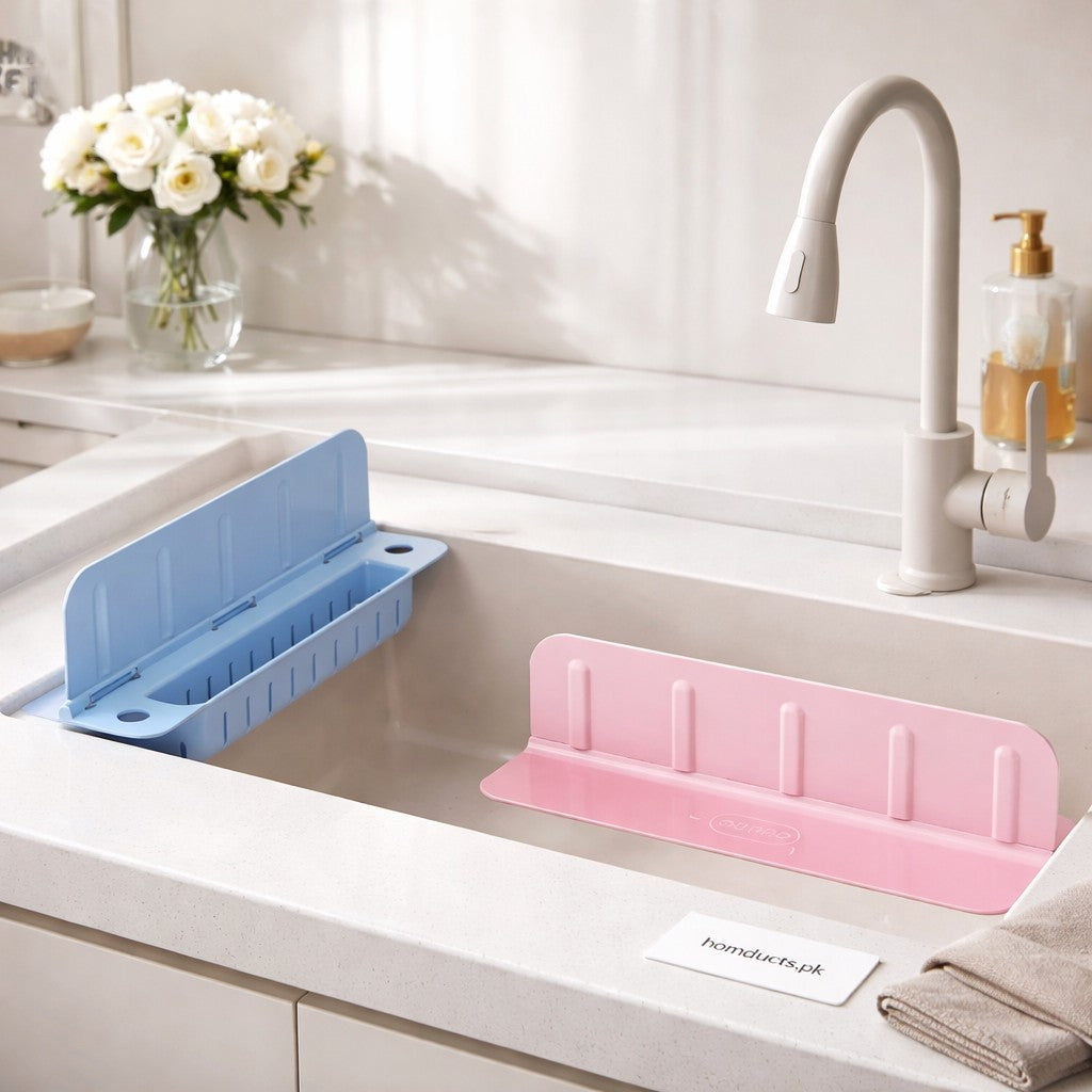 Multi-Purpose Sink Splash Guard & Dish Drying Organizer
