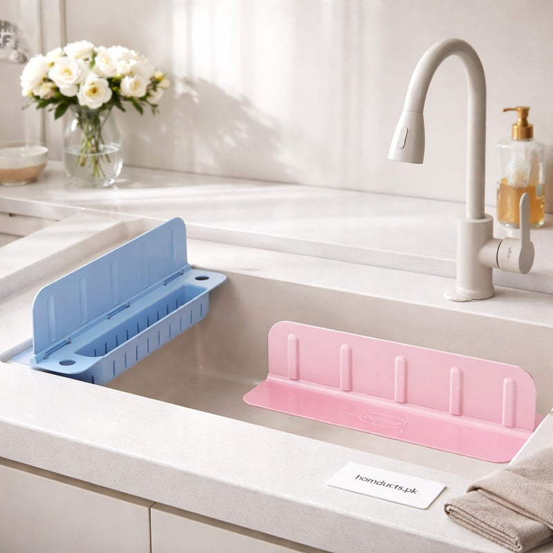 Multi-Purpose Sink Splash Guard & Dish Drying Organizer
