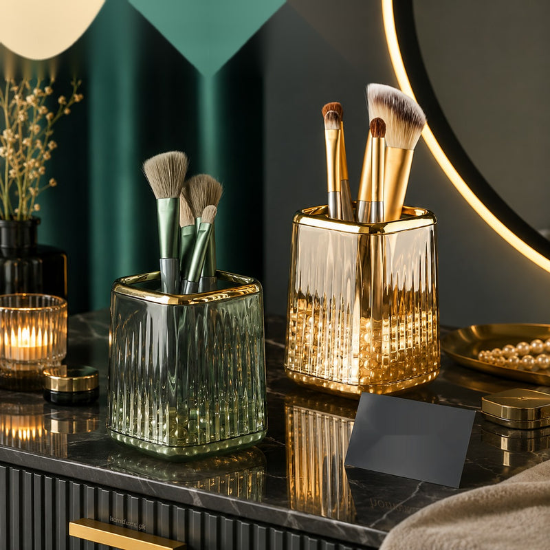 Nordic Elegance Makeup Brush Holder | Stylish Desk Organizer