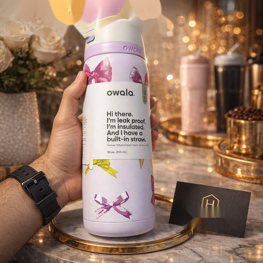 Owala Leak-Proof Insulated Straw Water Bottle – Premium Double-Wall Stainless Steel (32oz)