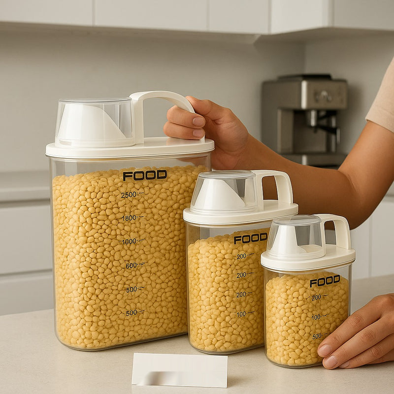 Premium Airtight Food Storage Container Set – 3 Sizes (2500ml, 1800ml, 1000ml)