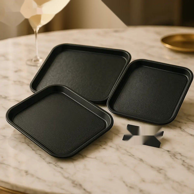 Premium Black Serving Trays Set – Non-Slip, Durable & Multipurpose Food Trays