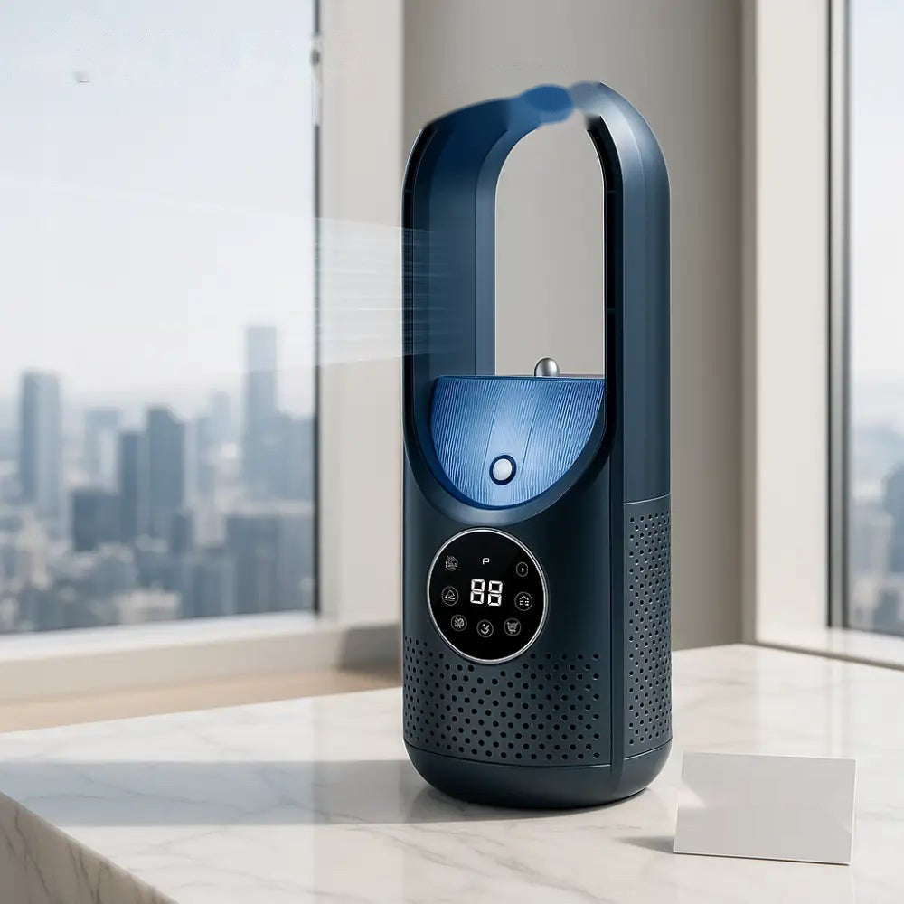 Premium Desktop Bladeless Fan with Humidifier & Air Purification | 6-Speed Cooling
