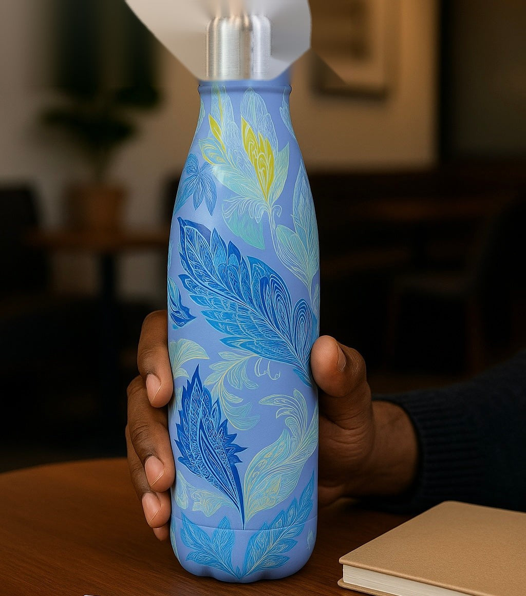 Premium Floral Pattern Insulated Stainless Steel Bottle – 500ml (Hot & Cold)