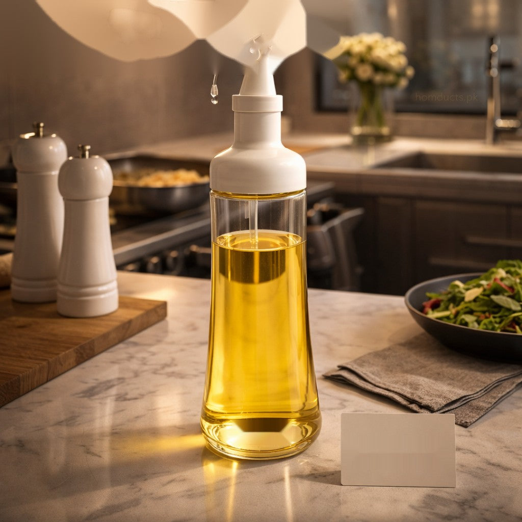 Premium Glass Oil Dispenser Bottle with Easy-Pour Pump for Kitchen
