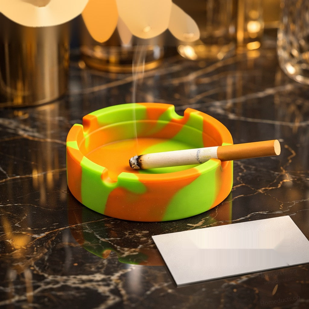 Premium Heat-Resistant Silicone Ashtray | Modern Non-Slip Ash Tray for Home, Office & Outdoor Use