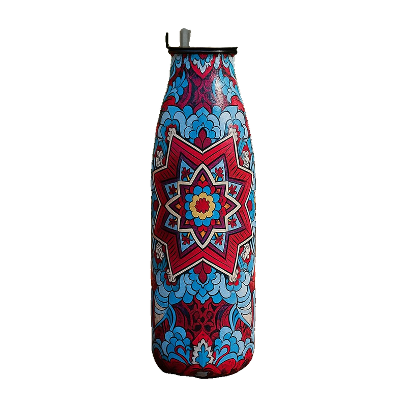 Premium Insulated Patterned Steel Water Bottle – 500ml | Hot & Cold Flask