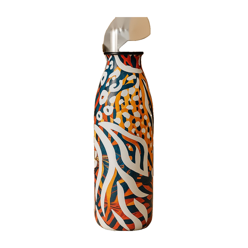 Premium Insulated Stainless Steel Water Bottle – Leakproof, Temperature Lock, Printed Design (1 Pc)