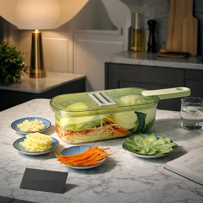 Premium Multi-Function Vegetable Slicer Box with Storage Container