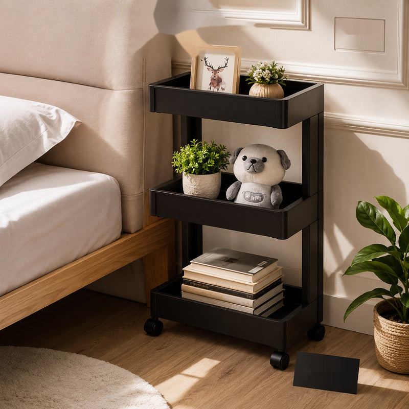 Premium Multi-Purpose 3 & 4 Tier Rolling Storage Organizer Rack for Bathroom, Kitchen, Laundry & Home Organization