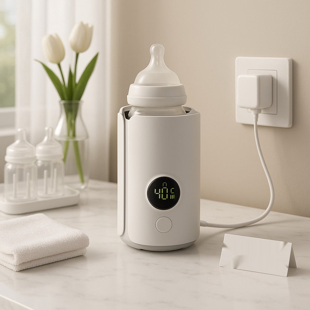 Smart Baby Milk Heater with Digital Temperature Display – Portable Bottle Warmer