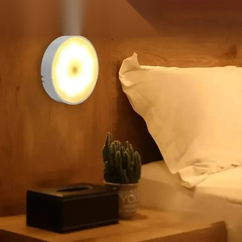 Smart Motion Sensor LED Night Light - USB Rechargeable for Bedroom, Hallway & Kitchen