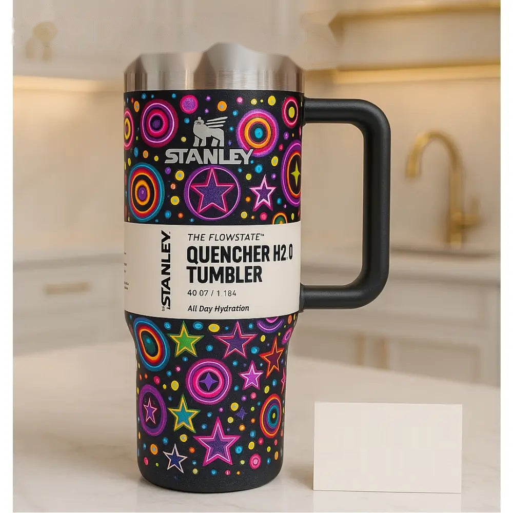 Stanley Quencher H2.0 Flowstate Tumbler – Neon Galaxy 40oz