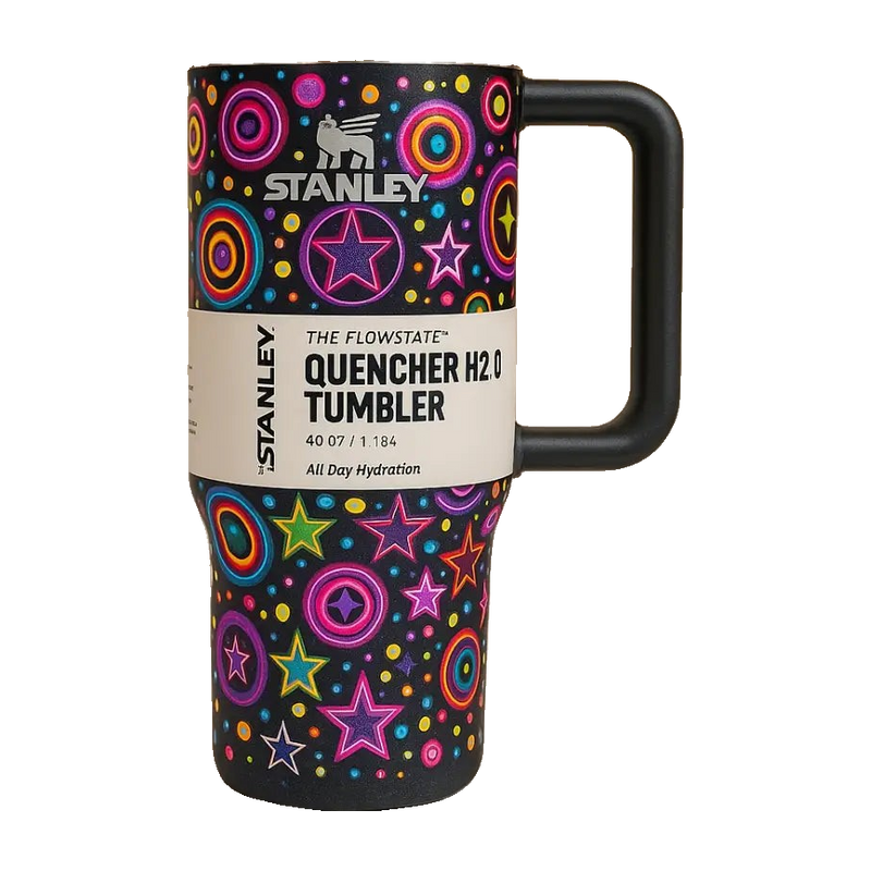 Stanley Quencher H2.0 Flowstate Tumbler – Neon Galaxy 40oz