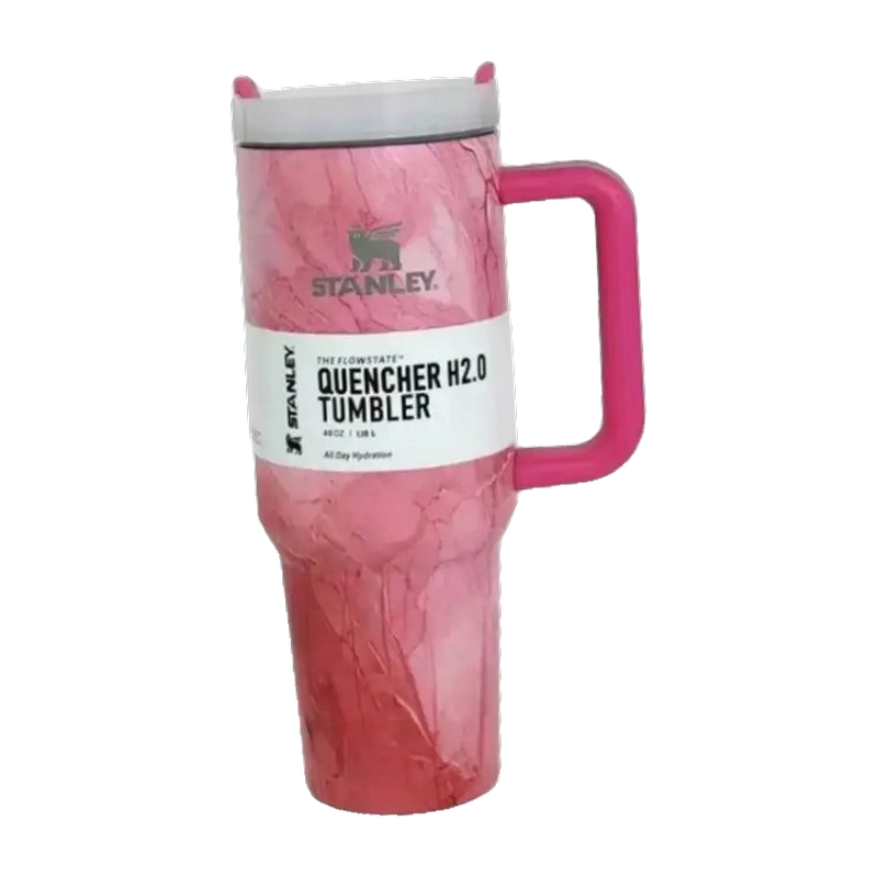 Stylish Pink Stanley Quencher H2.0 Tumbler 40oz – Insulated Travel Mug with Handle