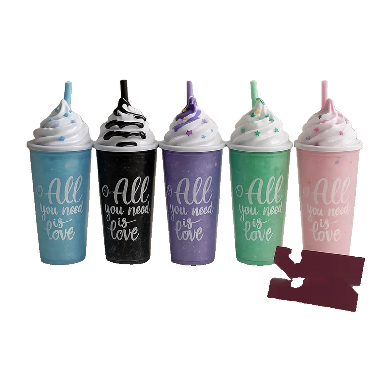 Whipped Cream Dome Tumblers – “All You Need Is Love” Glitter Cups